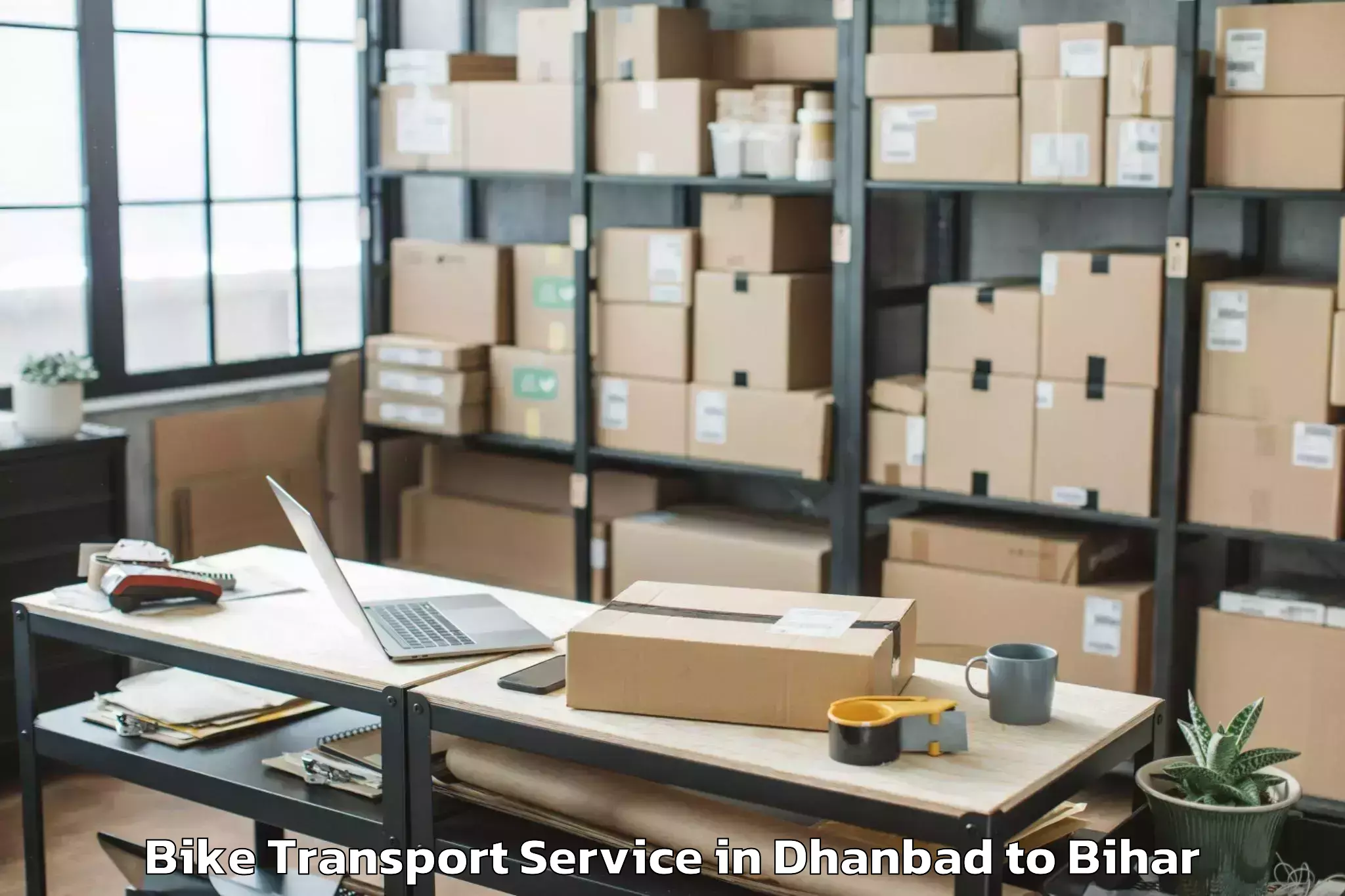 Book Dhanbad to Cheria Bariarpur Bike Transport Online